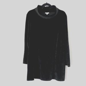 Pure Jill by J. Jill Black Velvet Cowl Neck Tunic Top Sz XL Holiday Event Office